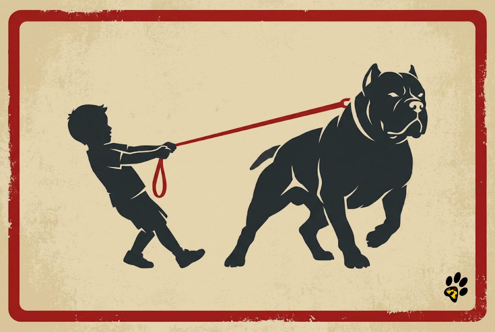 Child walking a large dog