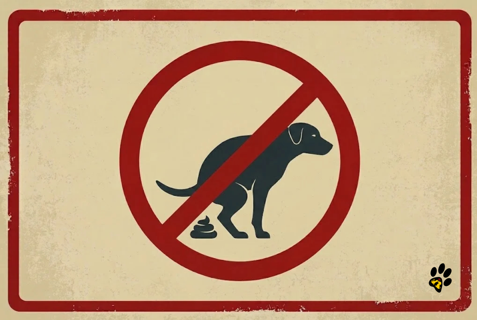 Warning sign to clean up dog waste