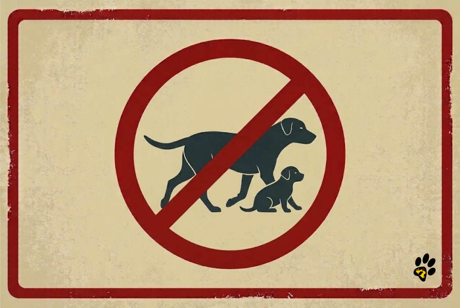 Warning sign indicating breeding restrictions