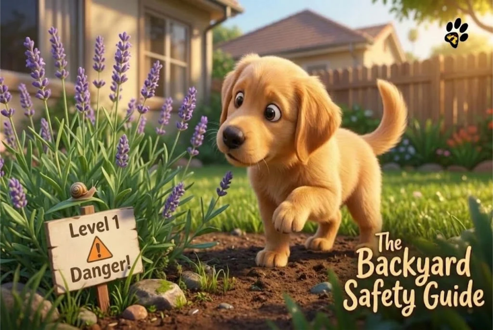 Dog looking at garden pests
